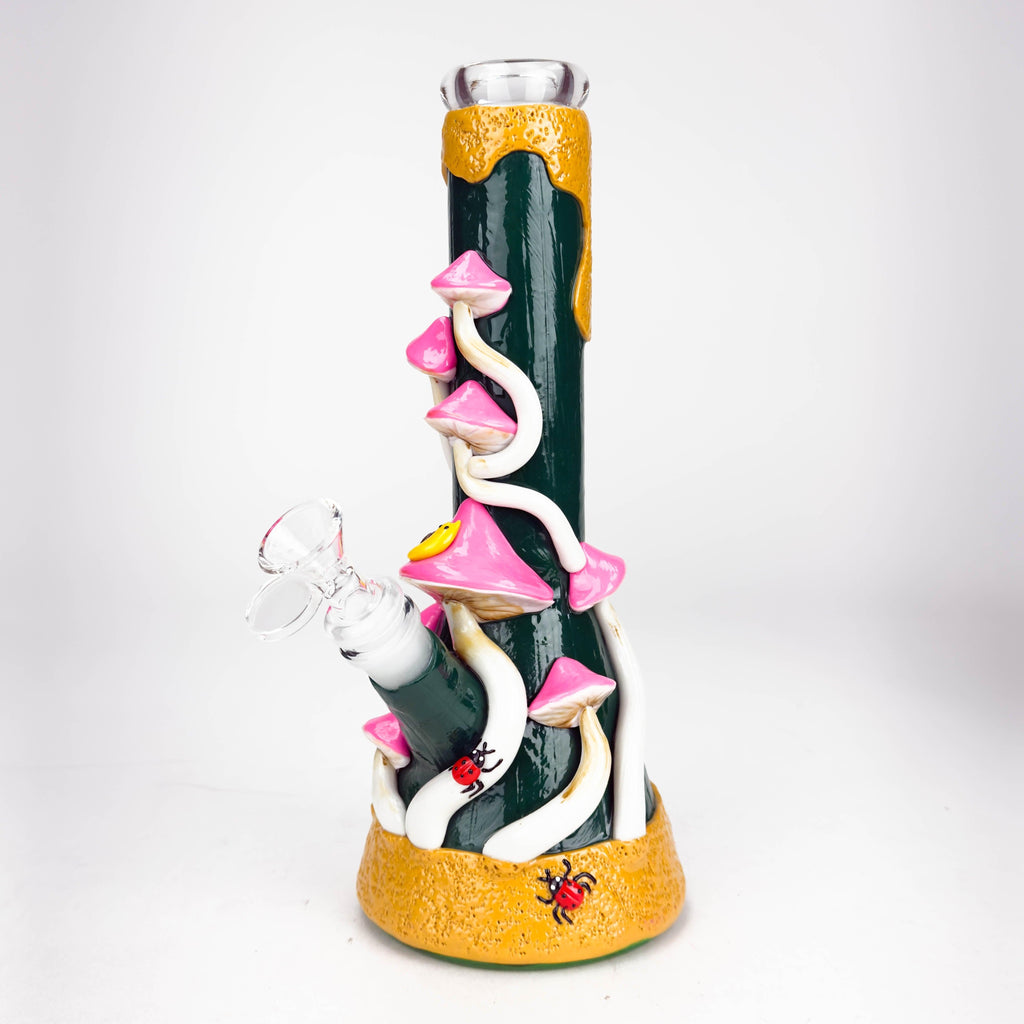 10" 3D Mushroom Design Glass Beaker Bong