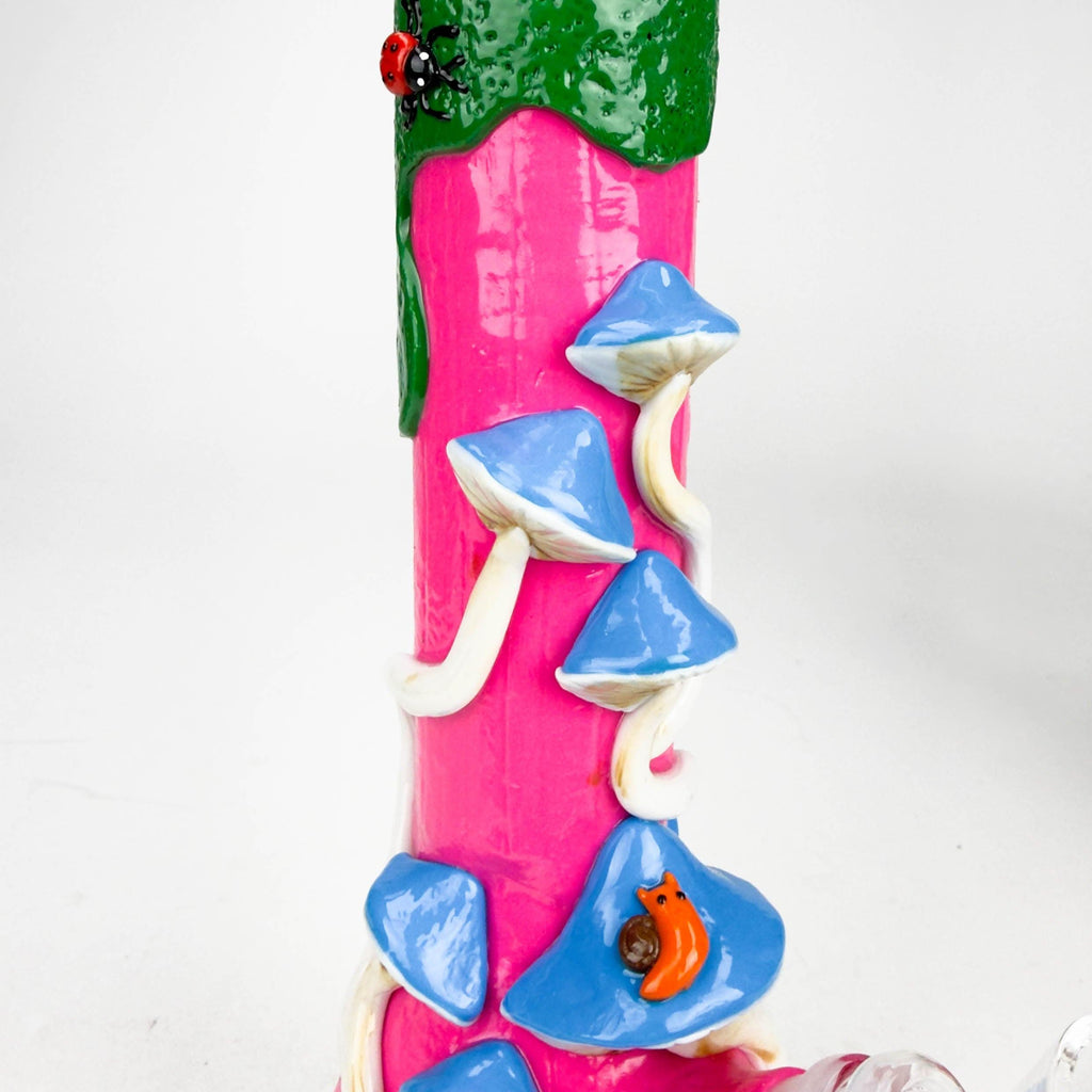 10" 3D Mushroom Design Glass Beaker Bong