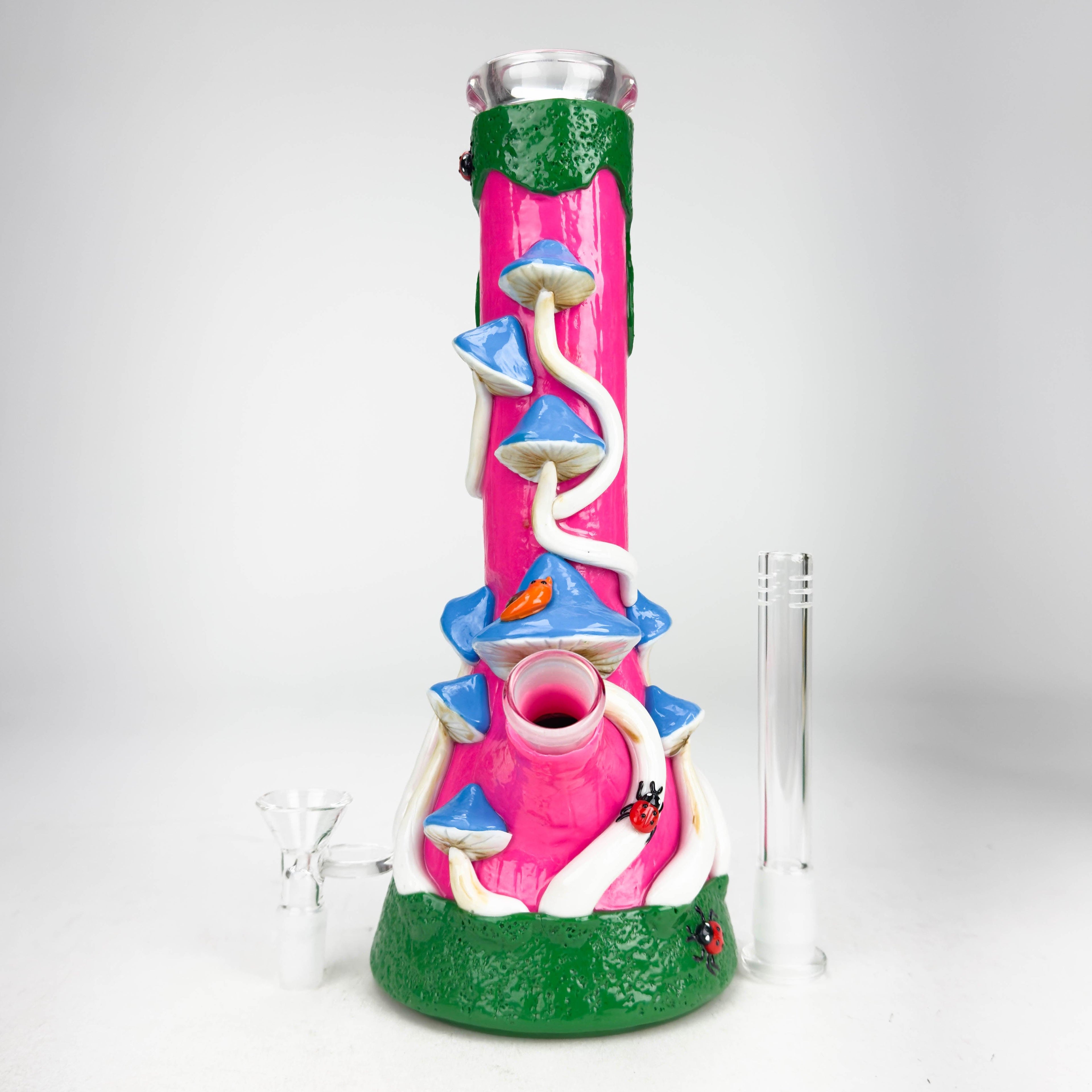 10" 3D Mushroom Design Glass Beaker Bong
