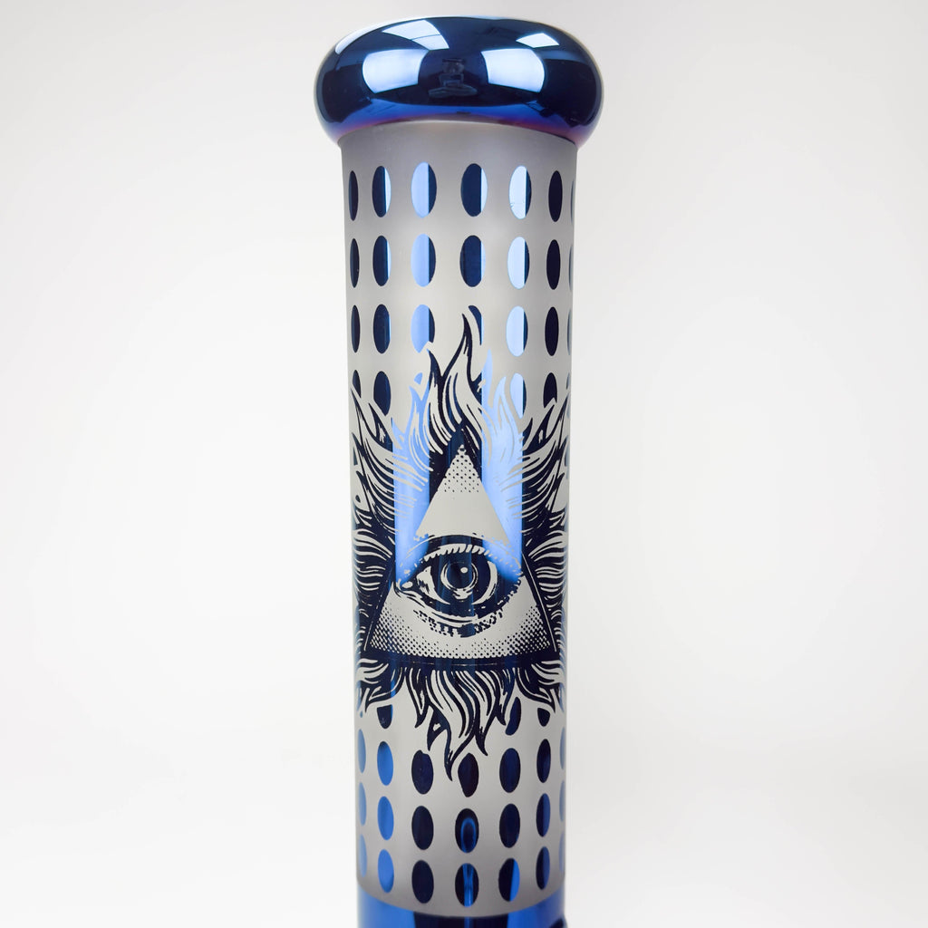 14" Eye Design Glass Bong – 7mm Thick with Ice Catcher