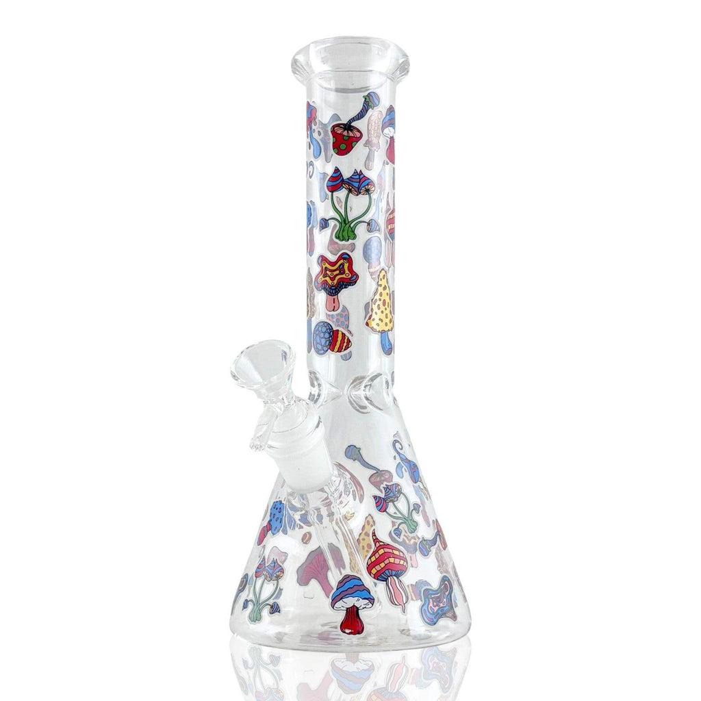 10" Psychedelic Shroomscape Beaker Bong – 4mm Thick Glass