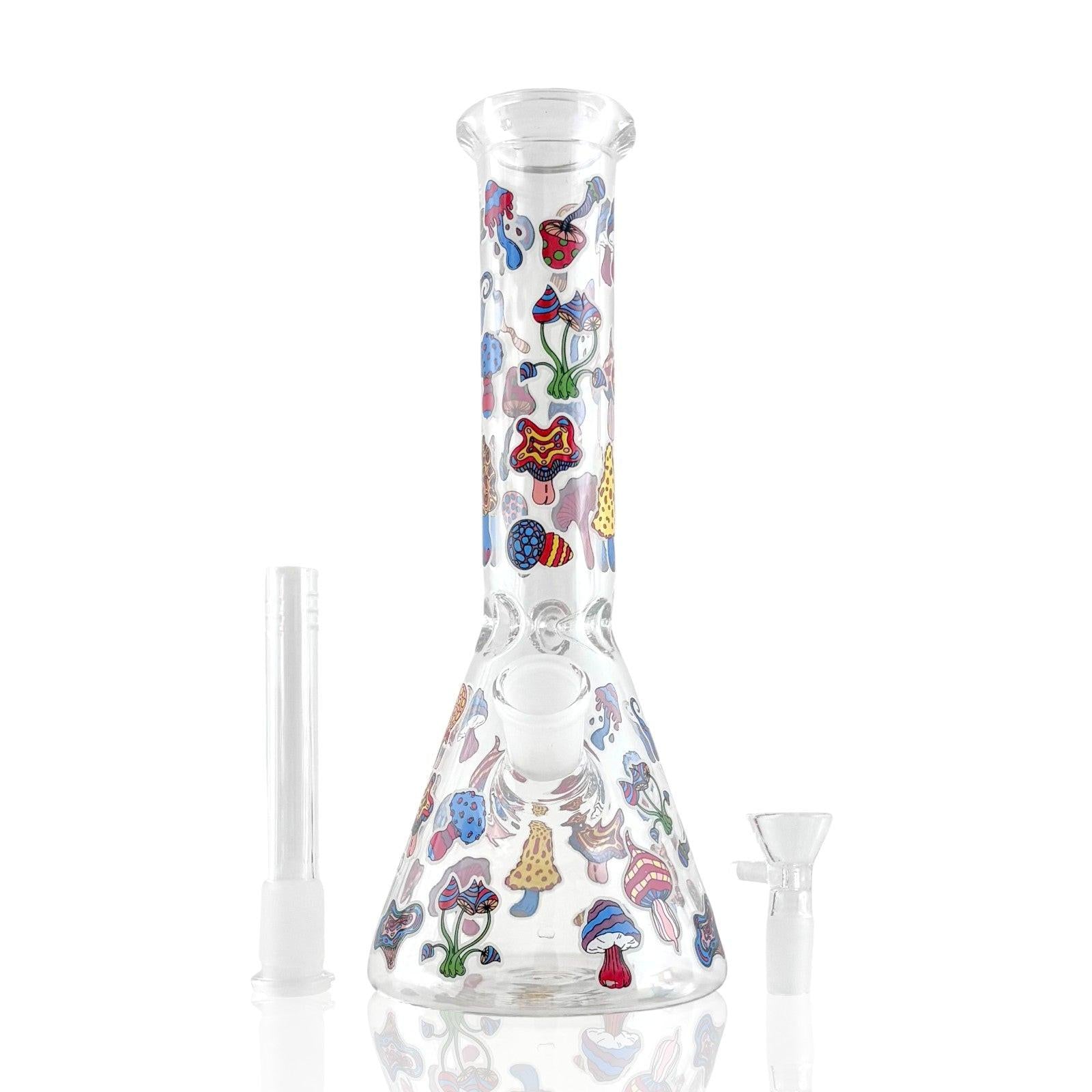 10" Psychedelic Shroomscape Beaker Bong – 4mm Thick Glass