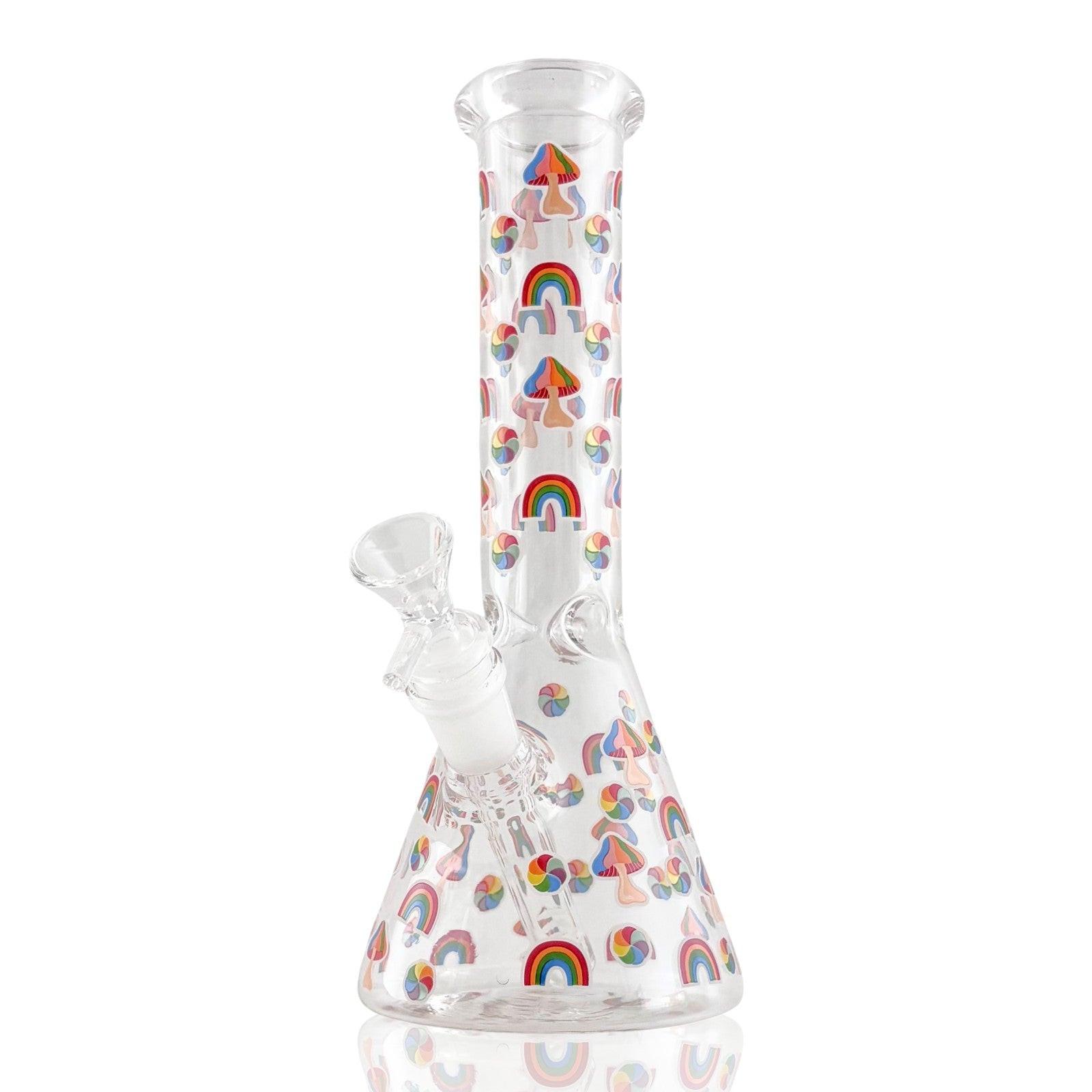 10" Psychedelic Shroomscape Beaker Bong – 4mm Thick Glass