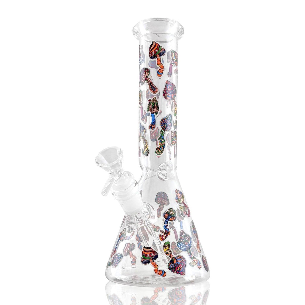10" Psychedelic Shroomscape Beaker Bong – 4mm Thick Glass