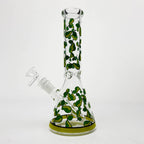 10" Glass Beaker Bong with Apple Design [FT08]