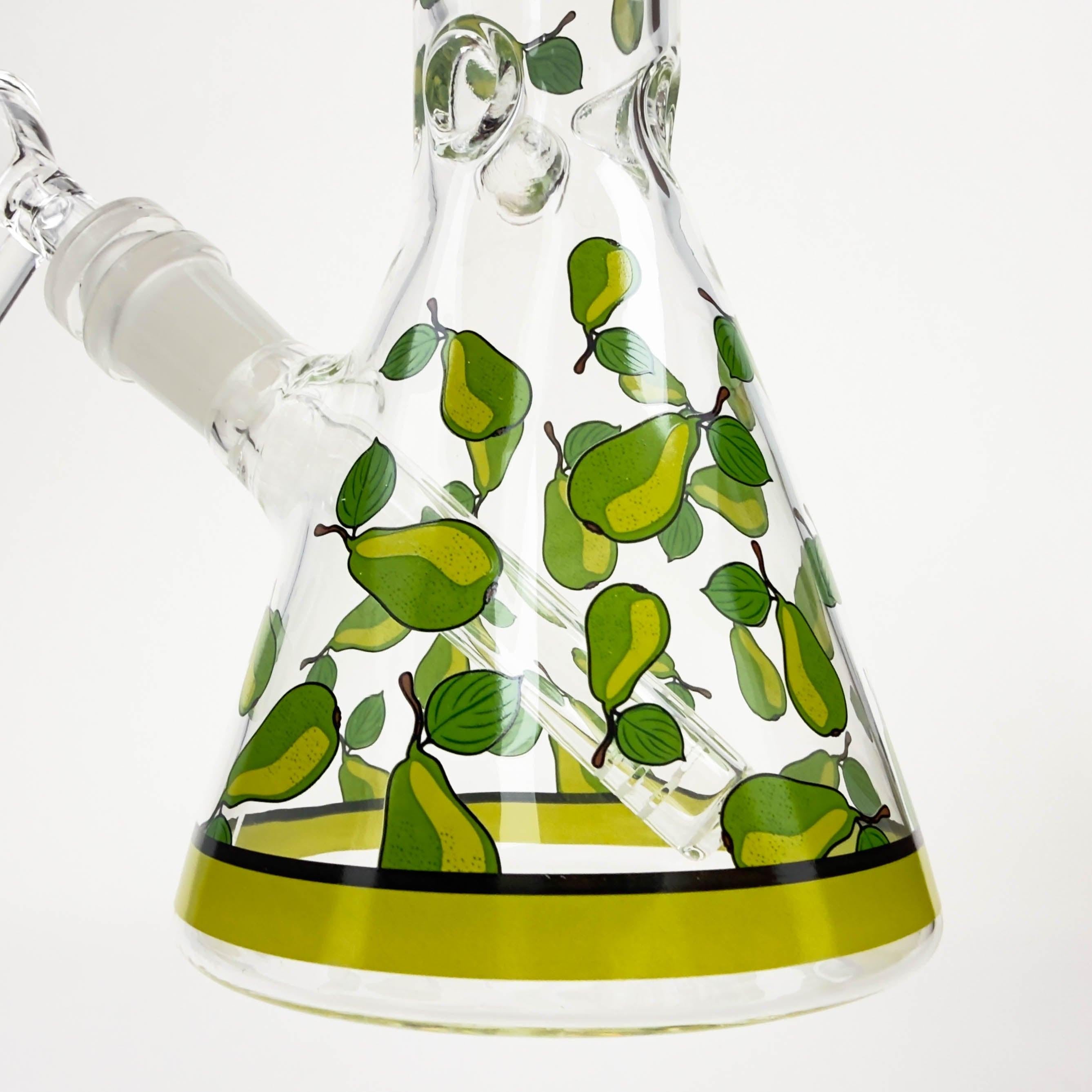 10" Glass Beaker Bong with Apple Design [FT08]