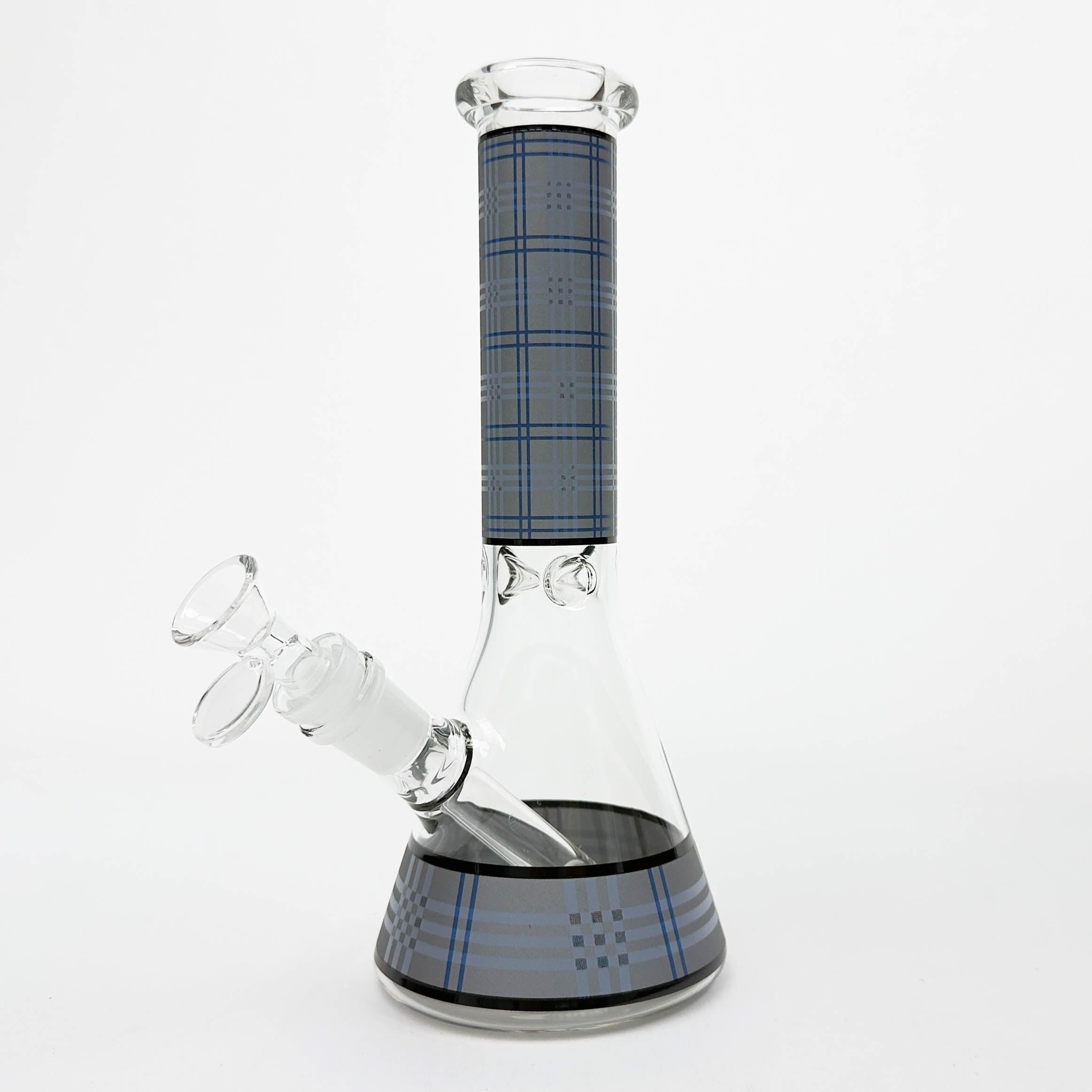 10" Glass Beaker Bong with Rectangle Print Design – [FT510] Main image