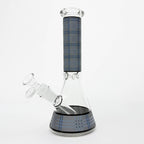 10" Glass Beaker Bong with Rectangle Print Design – [FT510]