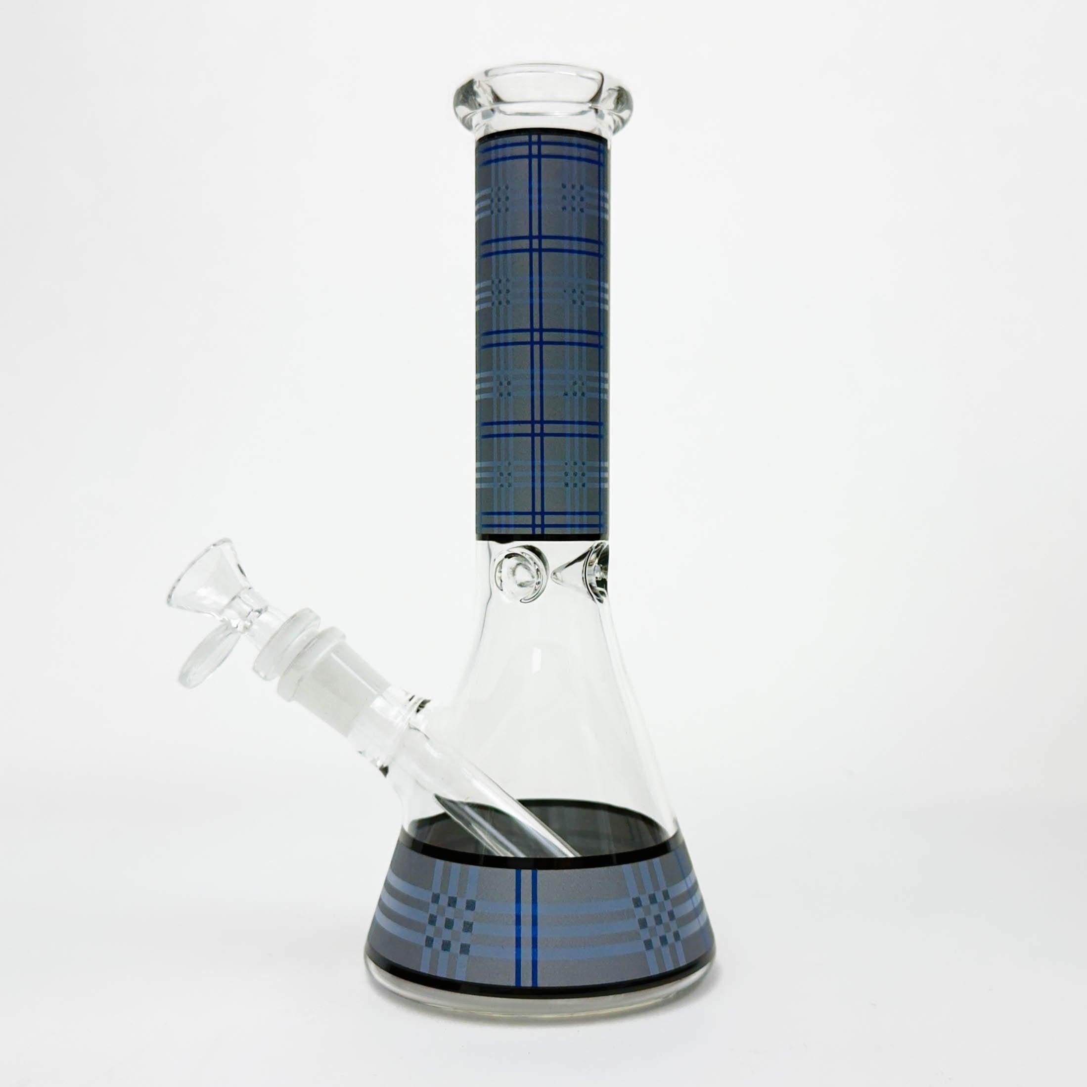 10" Glass Beaker Bong with Rectangle Print Design – [FT510] Secondary image