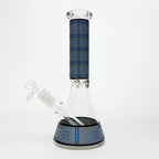 10" Glass Beaker Bong with Rectangle Print Design – [FT510]