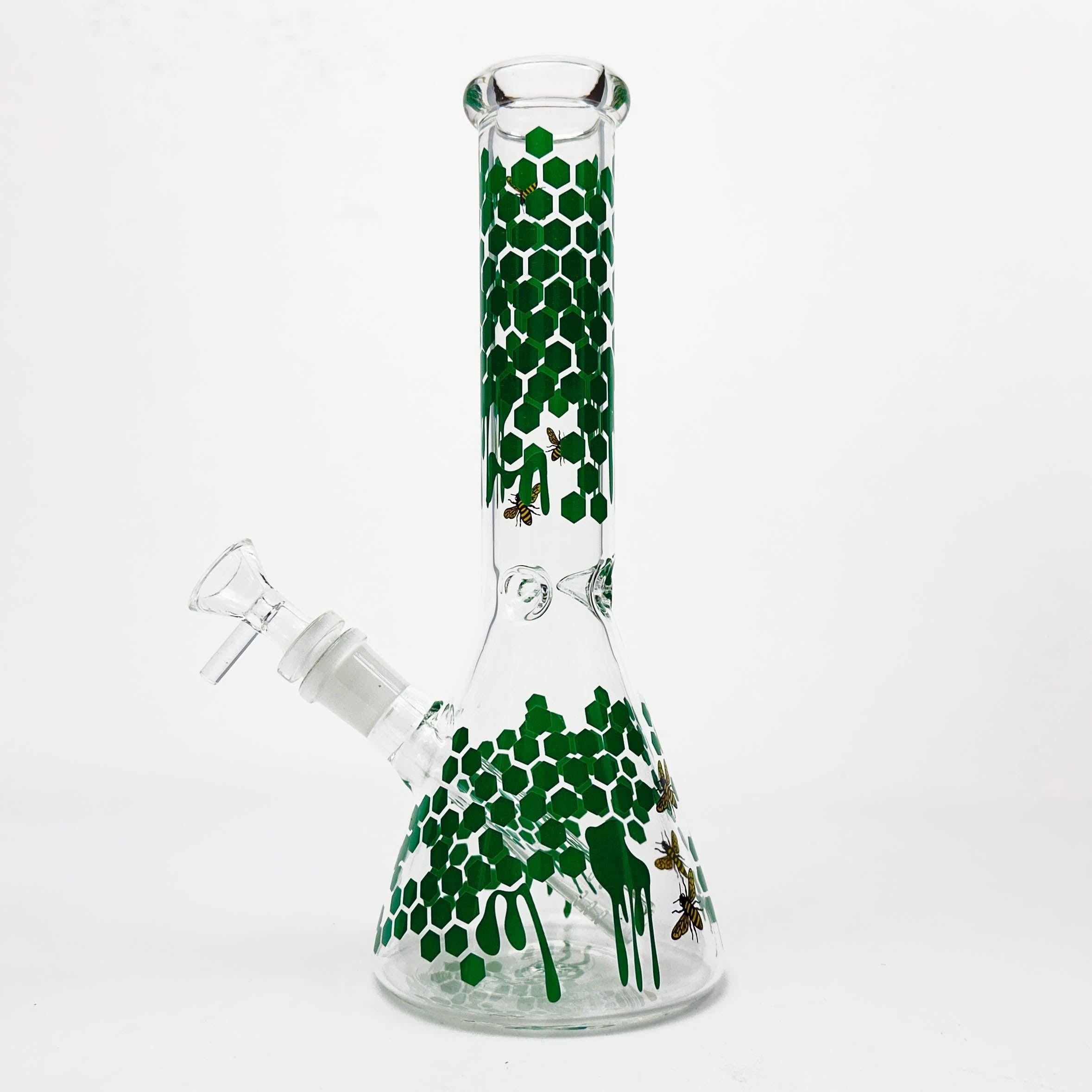 10" Glass Beaker Bong with Honeybee Design [FT07] Secondary image