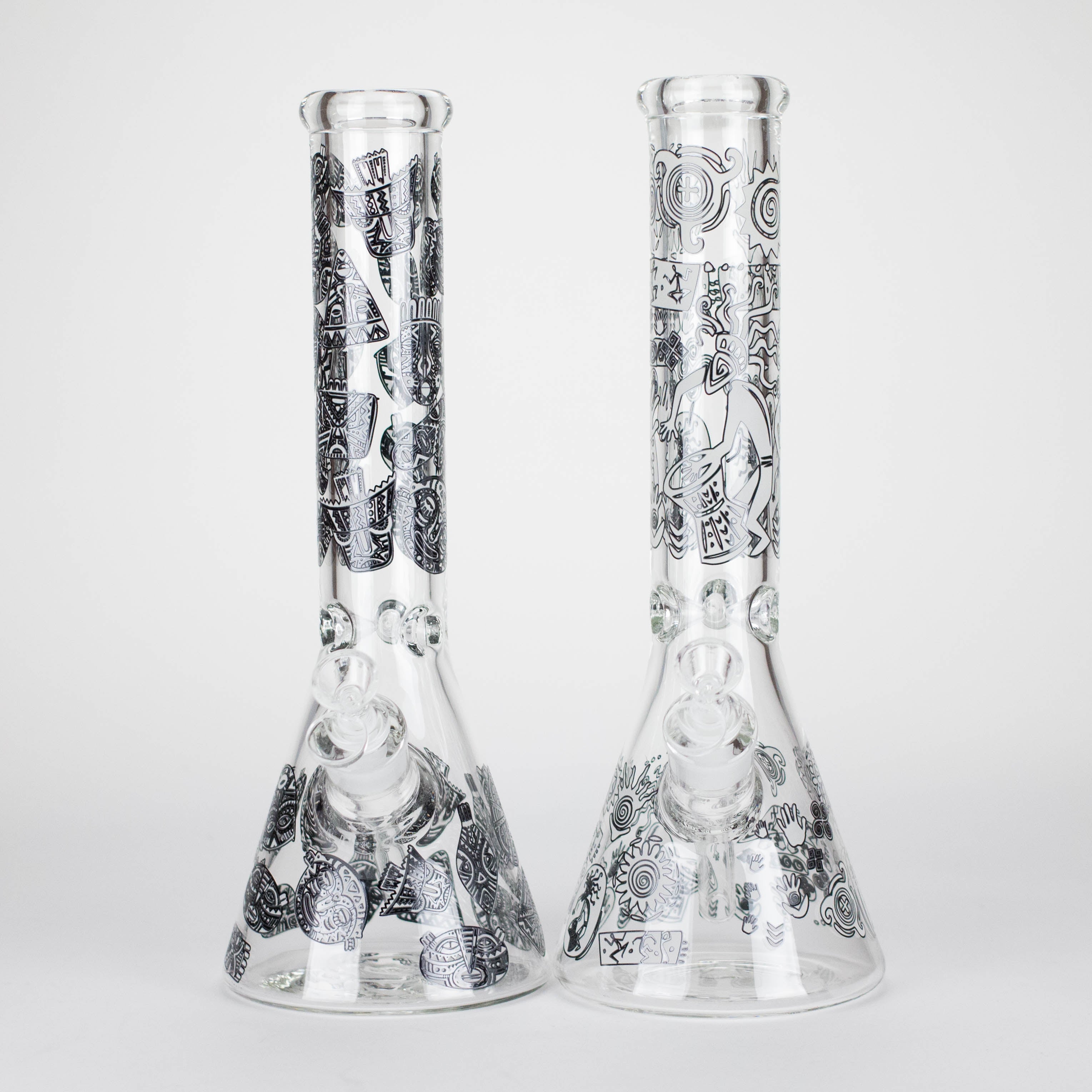 14" 7mm Thick Glass Water Bong – Glow in the Dark Beaker Bong Main image