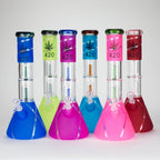 14" 7mm 420 Double Perc Fancy Glass Water Bong [FT1157AST]