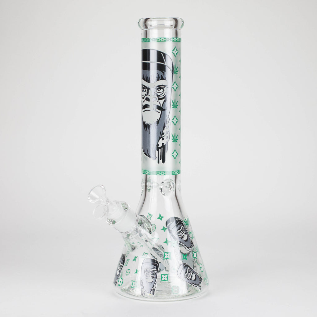 14" 7mm Gorilla Designs Glow In The Dark Beaker Bong – In the Box [FT1892ATS]