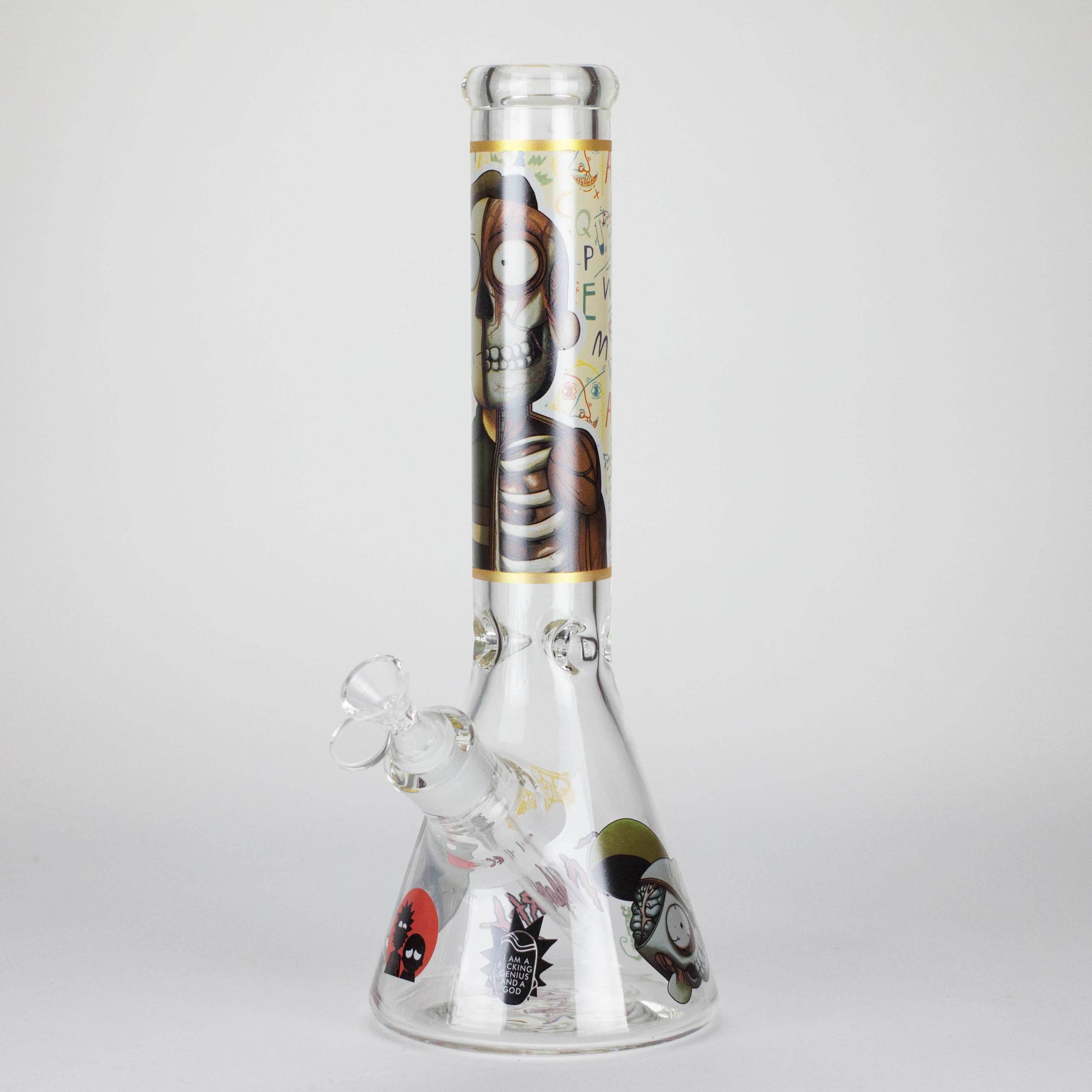 14" 7mm RM Skull Glass Bong – Heavy Duty Beaker Water Pipe [FTLL08] Main image