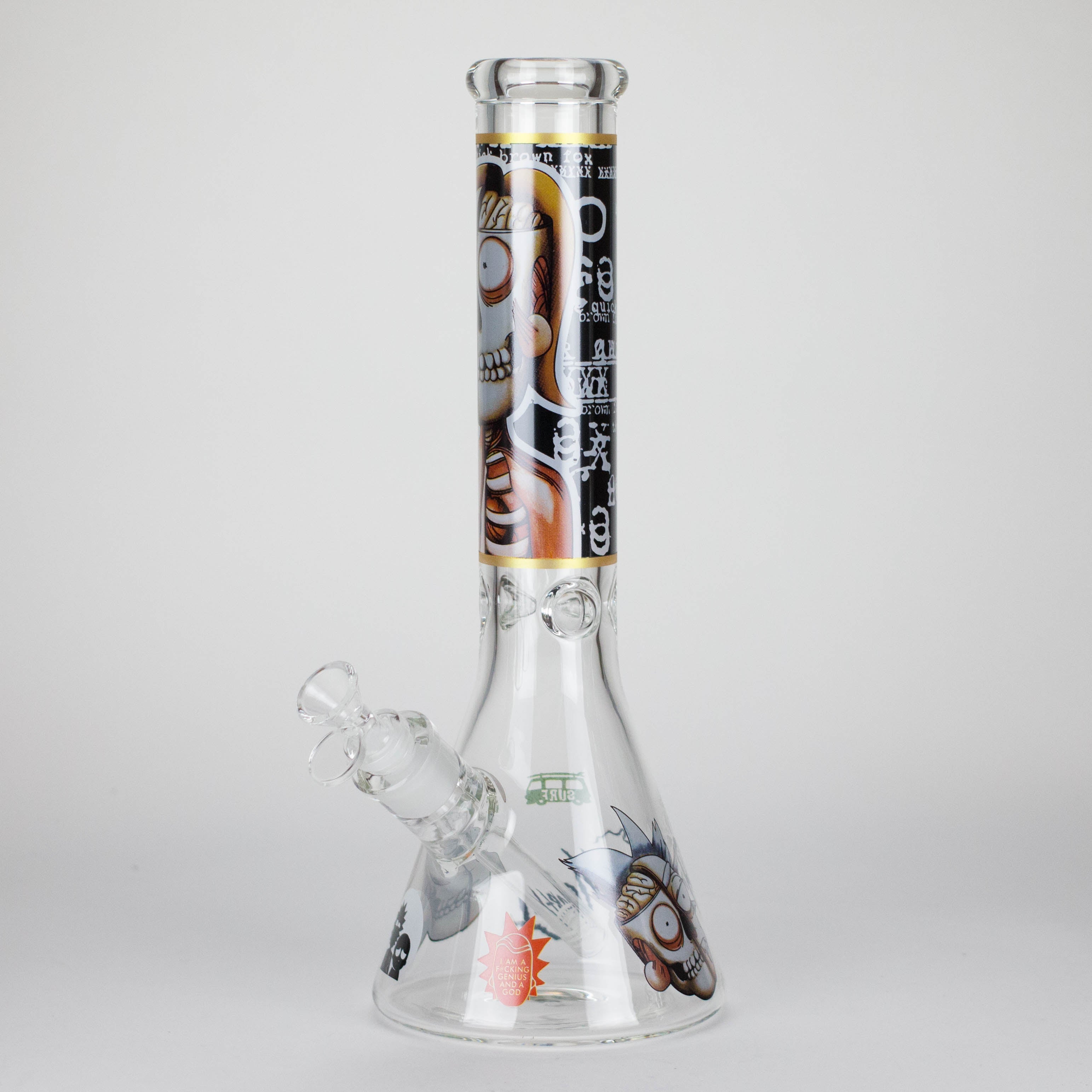 14" 7mm RM Skull Glass Bong – Heavy Duty Beaker Water Pipe [FTLL08] Secondary image