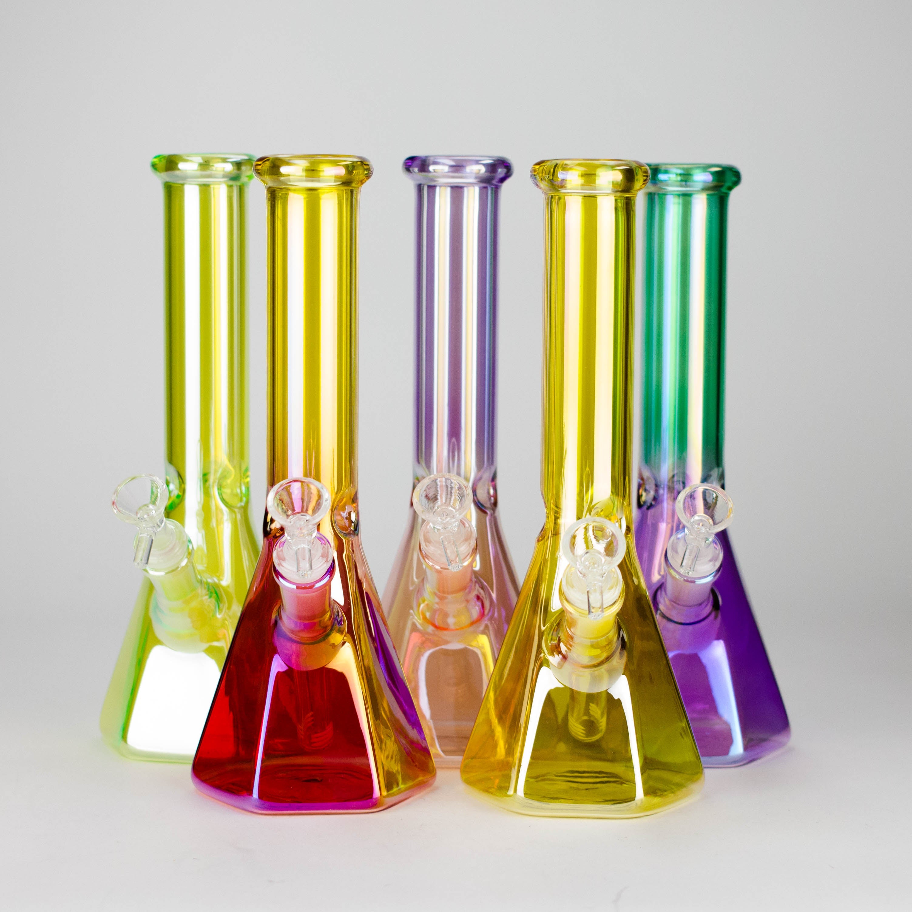 10" Two-Tone Color Glass Beaker Bong with Octagon Base Main image