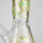 14" Beehive Design 7mm Thick Heavy Duty Glass Beaker Bong