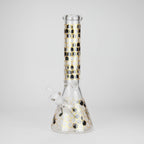 14" Beehive Design 7mm Thick Heavy Duty Glass Beaker Bong
