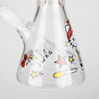 10" Wild Kitty Design Glass Beaker Bong