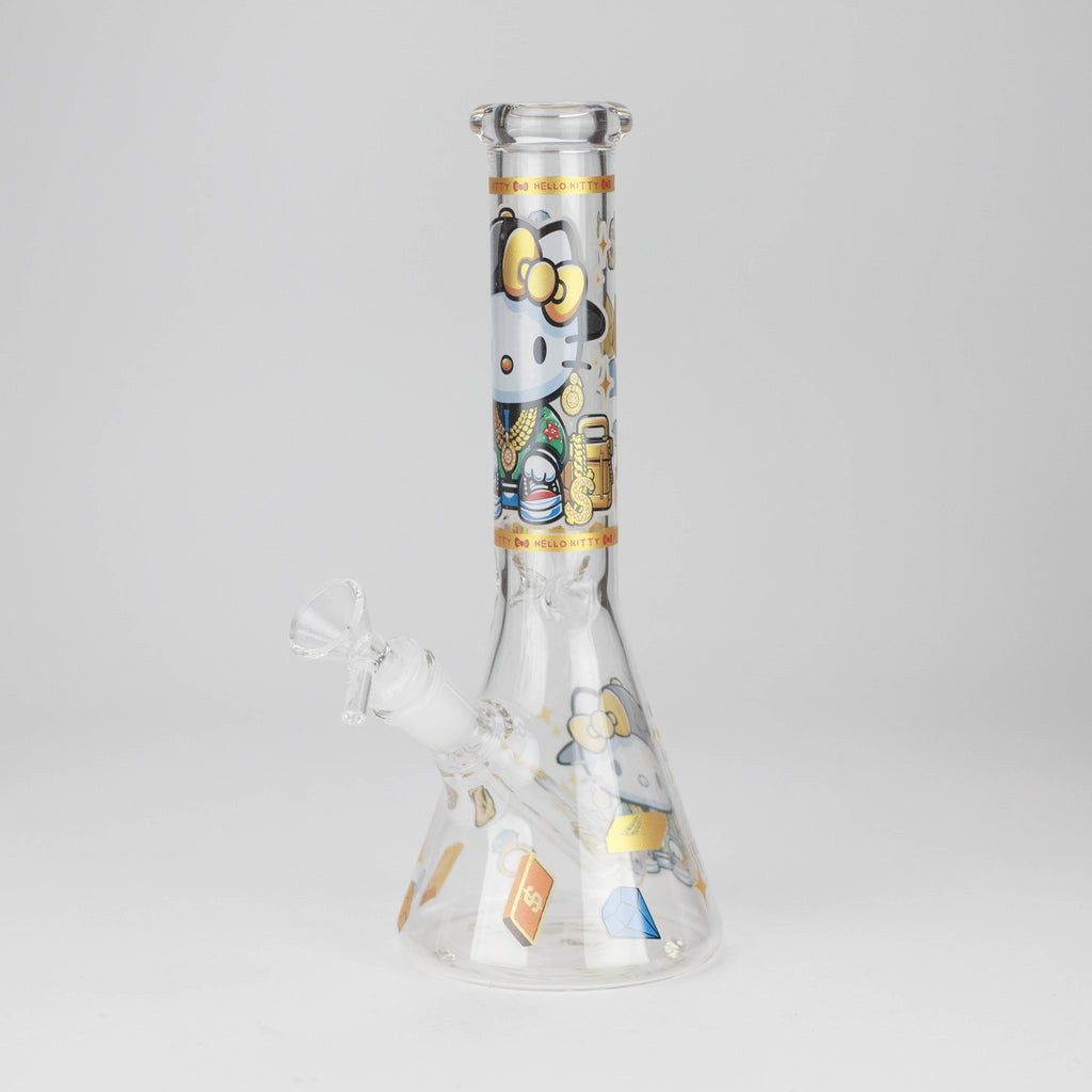 10" Wild Kitty Design Glass Beaker Bong