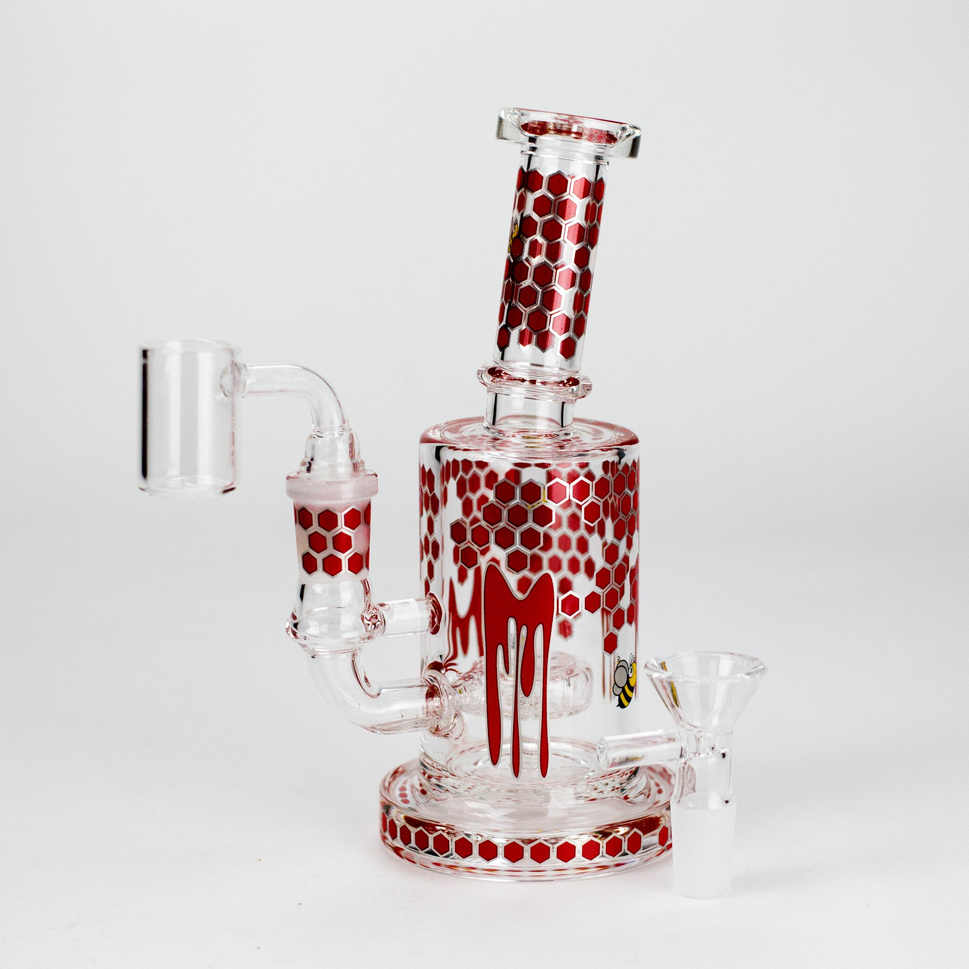 7" 2-in-1 Beehive Design Rig with Perc Banger & Bowl Included Secondary image