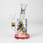 7" 2-in-1 Leaves Design Rig with Perc, Banger & Bowl Included