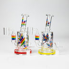7" 2-in-1 Leaves Design Rig with Perc, Banger & Bowl Included