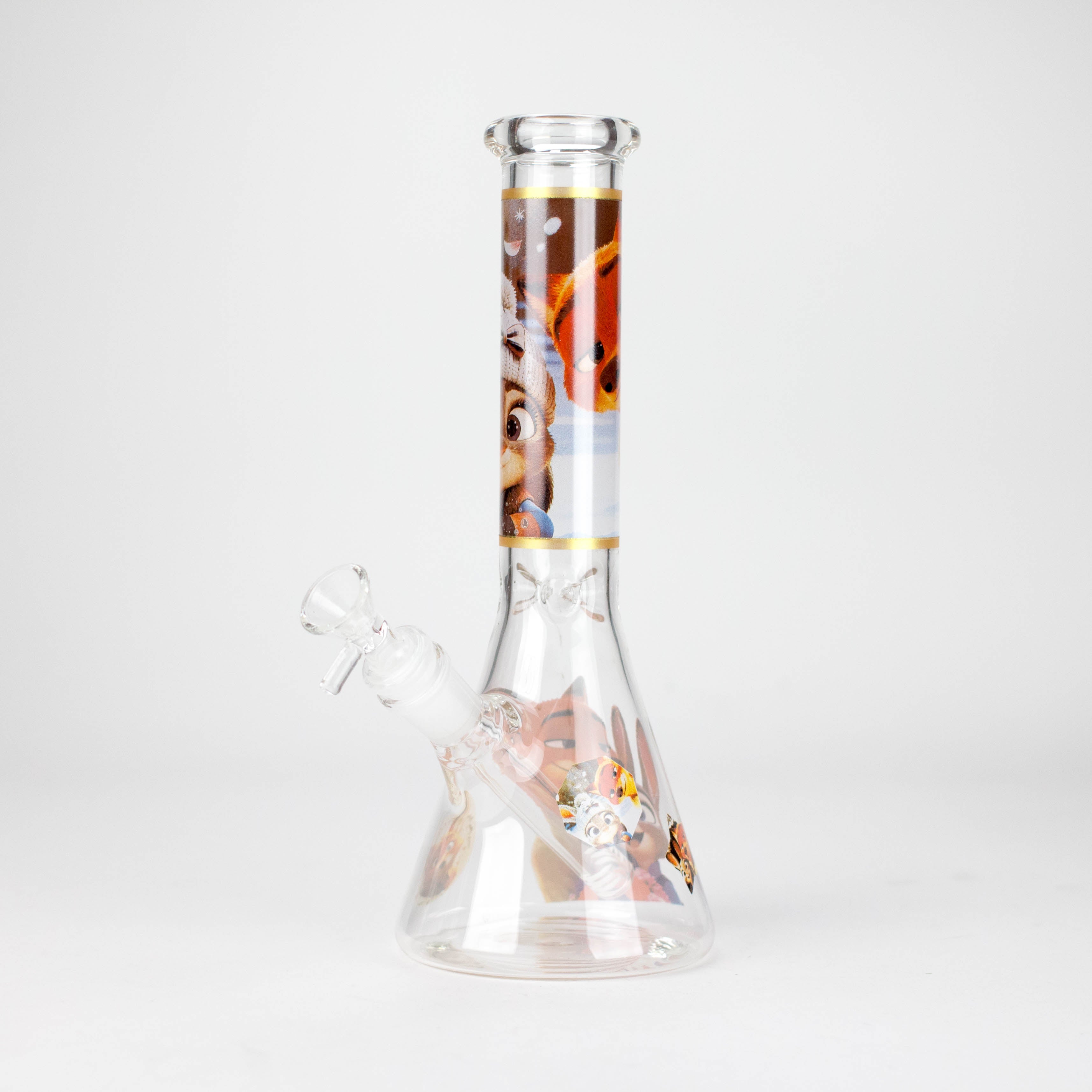 10" Fox and Bunny Design Glass Beaker Bong Secondary image