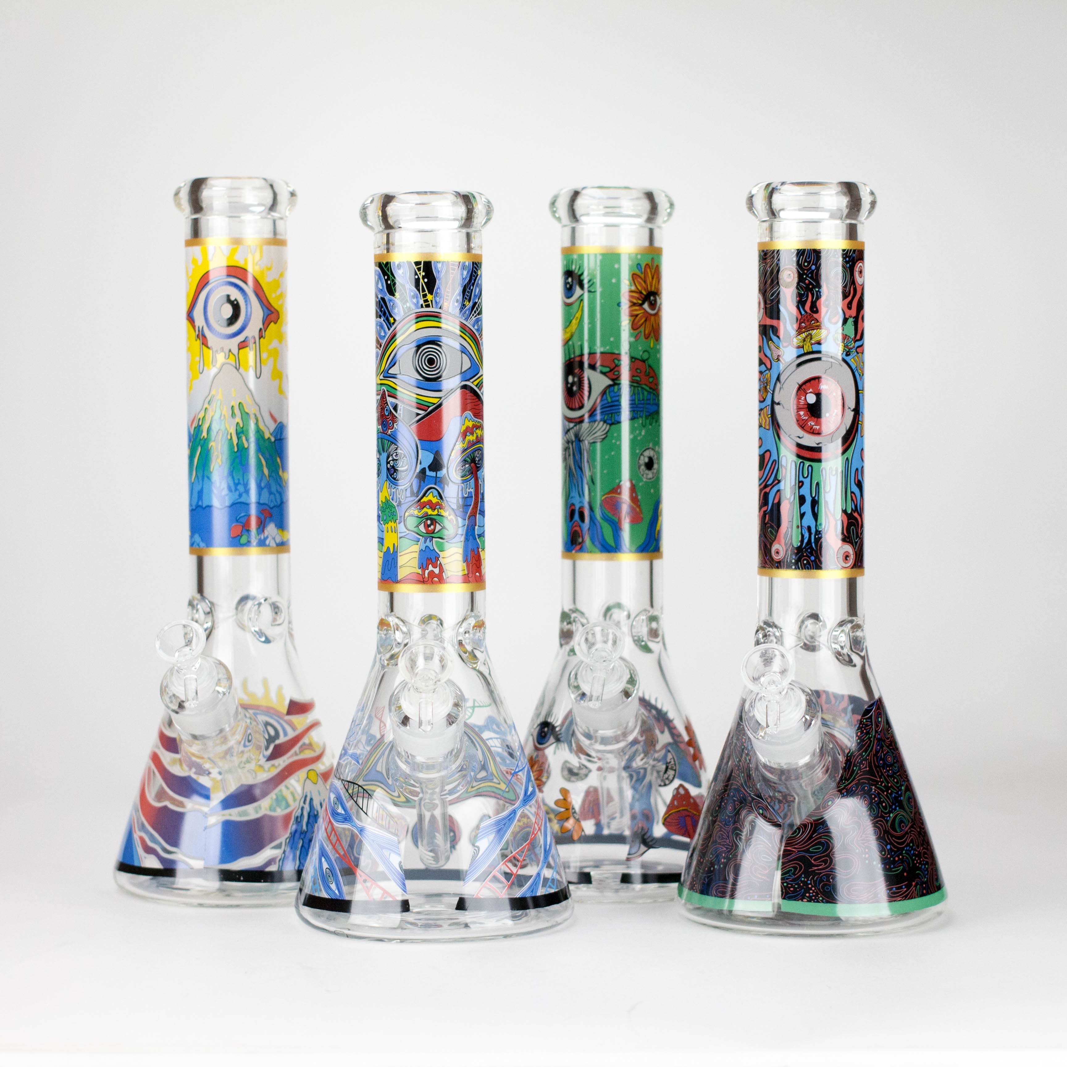 14" Eye Design 7mm Thick Heavy-Duty Glass Beaker Bong Main image