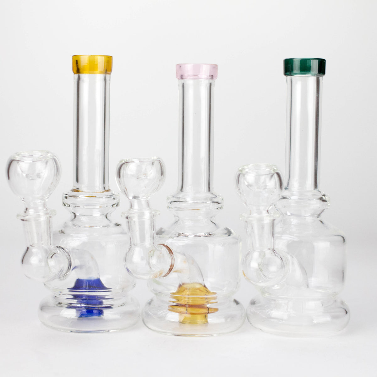 6" Assorted Design Stemless Glass Bong with 14mm Bowl Joint Main image