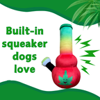 Bo da Bong - Parody Plush Rasta Color Squeaker Dog Toy - 9"