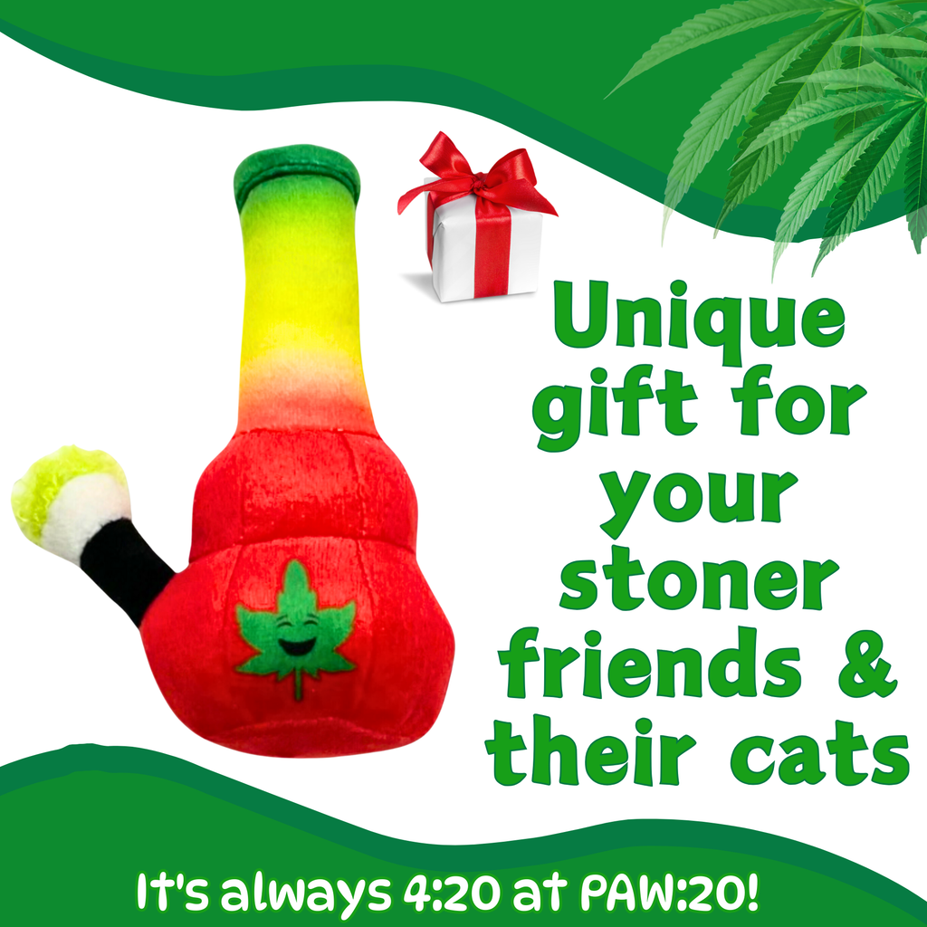 Lil Bo da Bong- Parody Plush Rasta Color Catnip Cat Toy - 5"