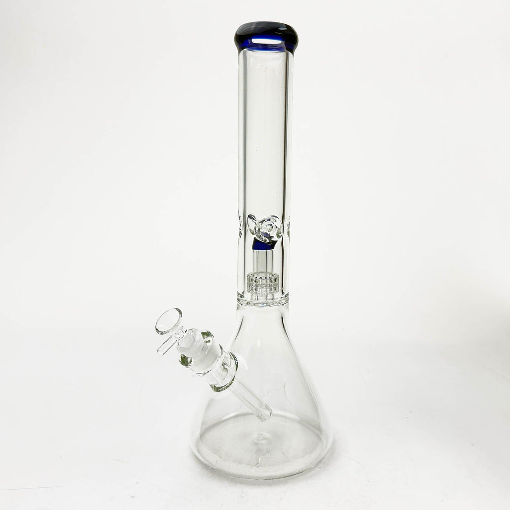 16" Color-Accented Glass Water Bong with Percolator.