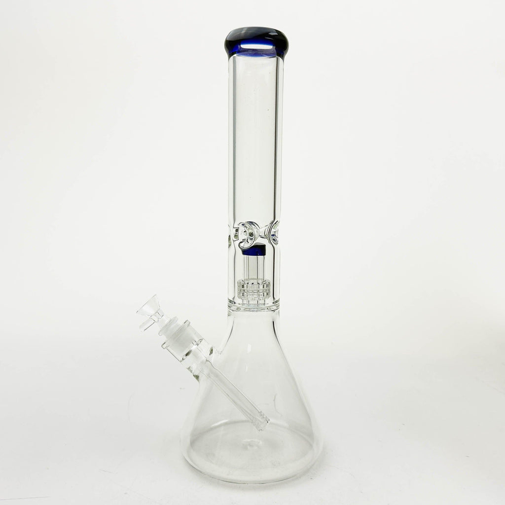 16" Color-Accented Glass Water Bong with Percolator.