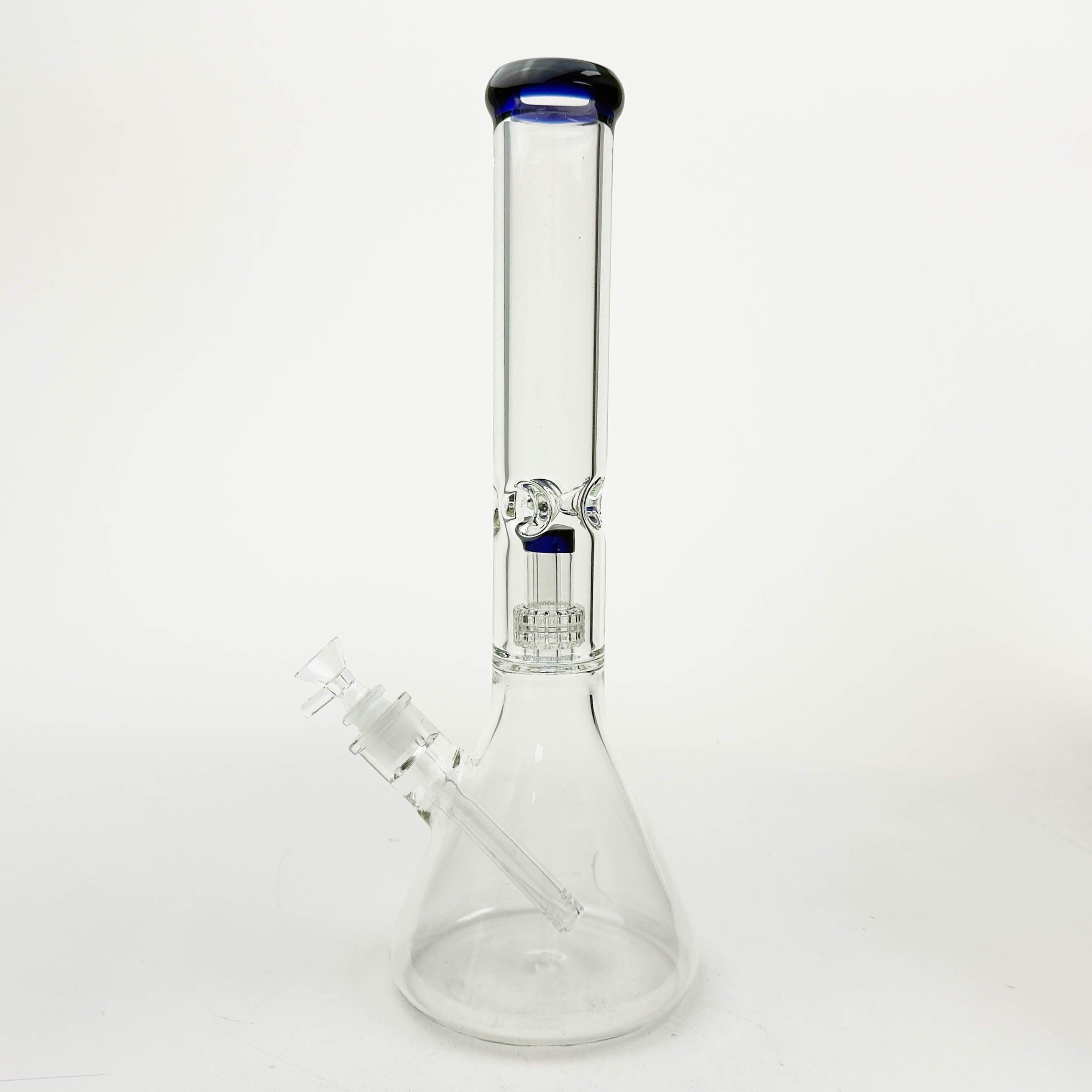 16" Color-Accented Glass Water Bong with Percolator.