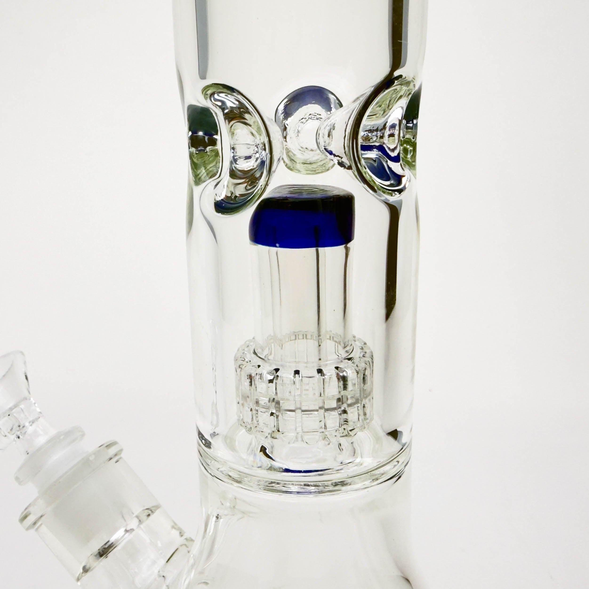 16" Color-Accented Glass Water Bong with Percolator.