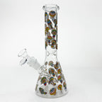 10" Cartoon Mushroom Design Glass Beaker Bong – Glow in the Dark