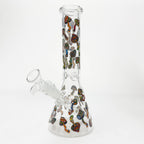 10" Cartoon Mushroom Design Glass Beaker Bong – Glow in the Dark