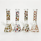 10" Cartoon Mushroom Design Glass Beaker Bong – Glow in the Dark