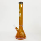 18" 7mm Glass Beaker Bong with Monroe Design and Ice Catcher.