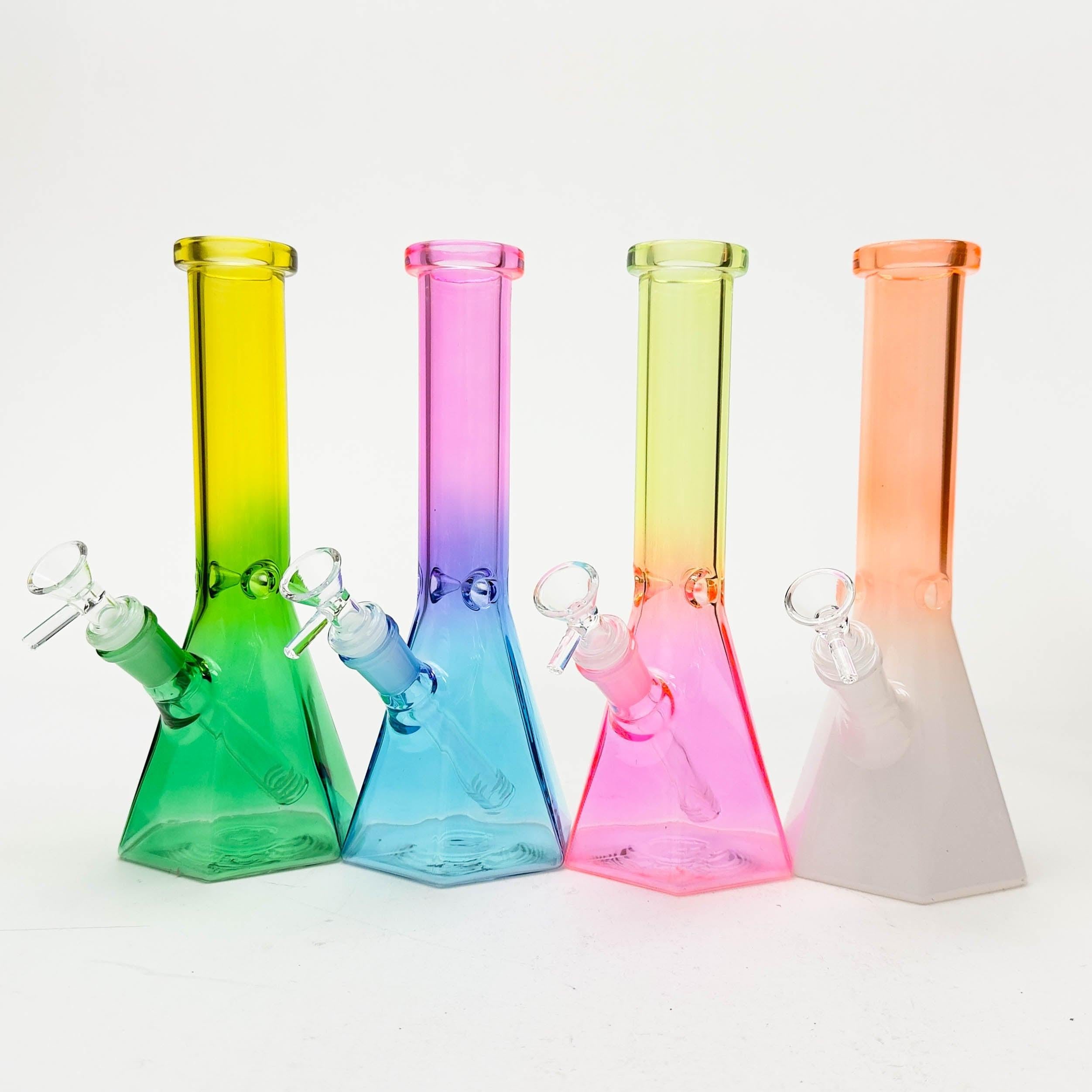 10" Two-Tone Color Glass Beaker Bong with Octagon Base Main image