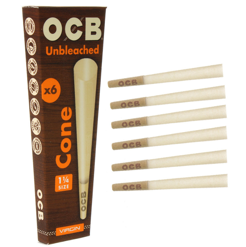 OCB - Virgin Unbleached Cone 1 1/4 (PACK OF 32) [SMK655].