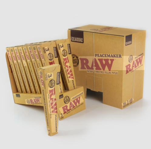 RAW | Classicc Pre-Rolled PEACEMAKER CONES (Box of 16 Display).