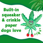 MJ the Marijuana Leaf - Squeaky Dog Toy - Shelf-Sitter Plushie - 13"