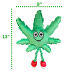 MJ the Marijuana Leaf - Squeaky Dog Toy - Shelf-Sitter Plushie - 13"