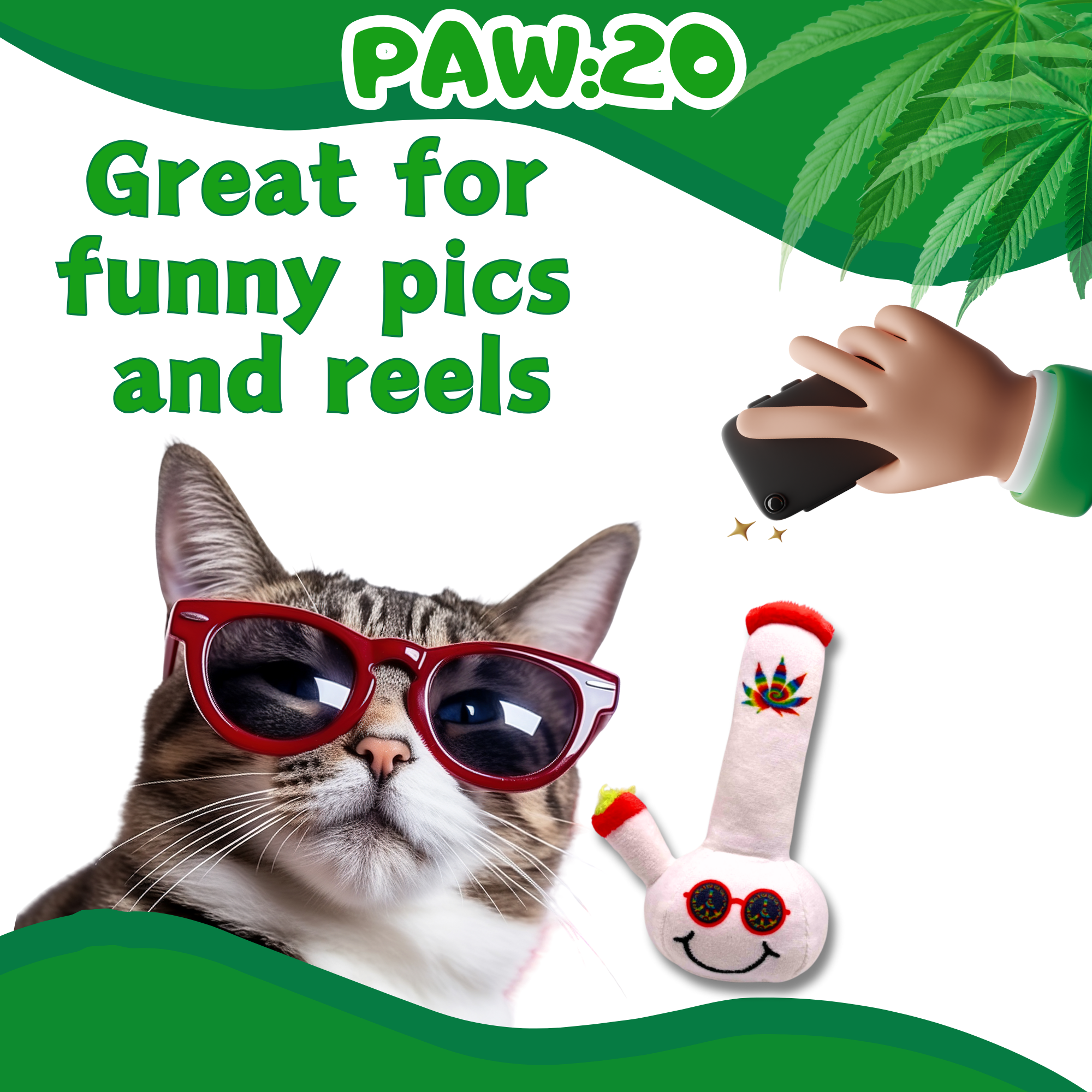 Lil' Billie Bong - Parody Plush Catnip Cat Toy - 5"