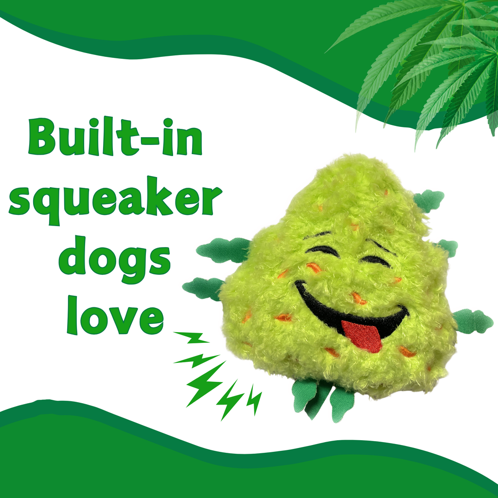 Bud the Weed Nug - Parody Plush Squeaky Dog Toy - 6"