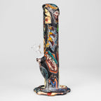 HIT | Art Silicone 10" Tube Water pipe with Glass bowl [HIT313]-Assorted designs.