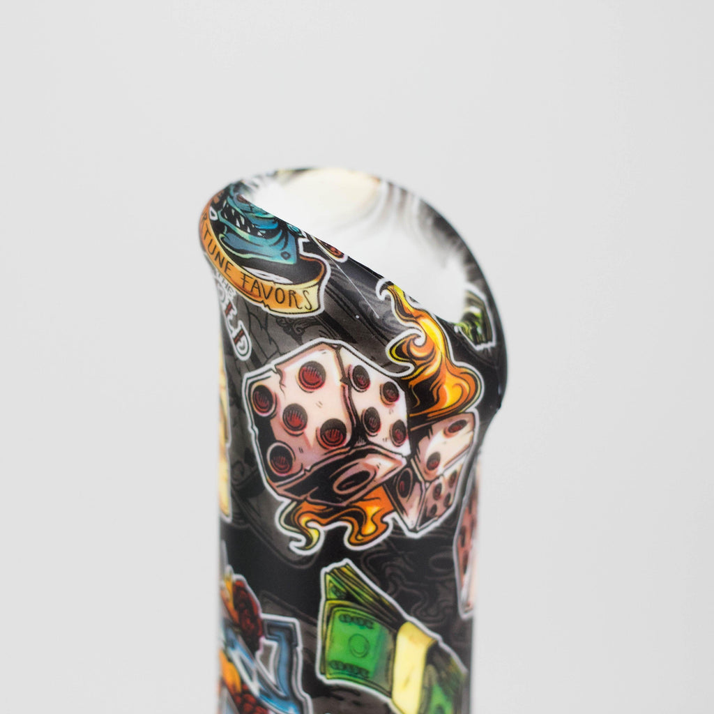 HIT | Art Silicone 10" Tube Water pipe with Glass bowl [HIT313]-Assorted designs.